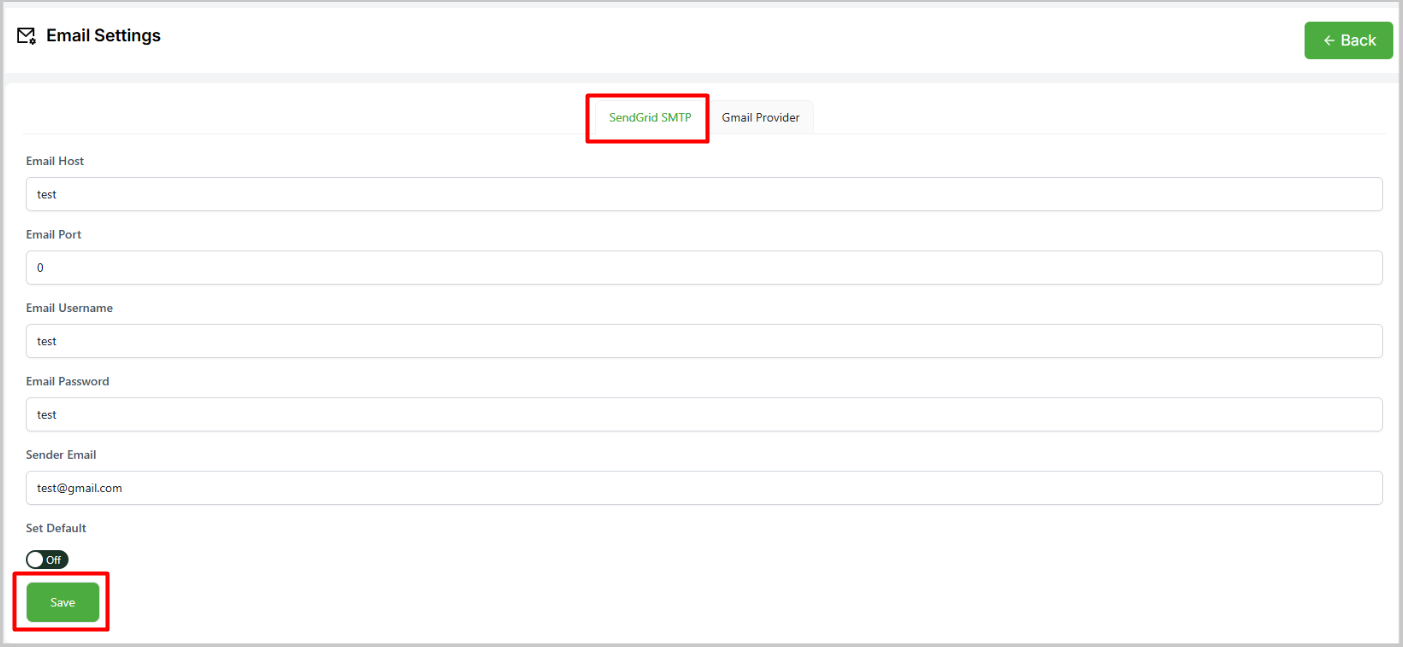 Email Settings